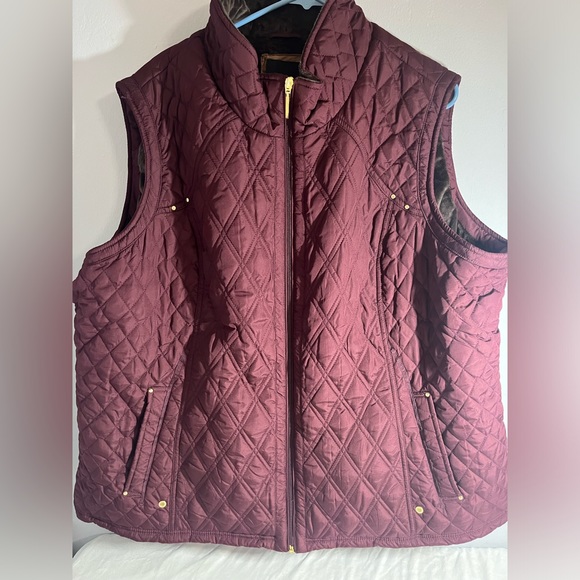 Weatherproof Soft Cozy Lining Quilted Vest Burgundy Red Size 3X Women beautiful! - Picture 5 of 13